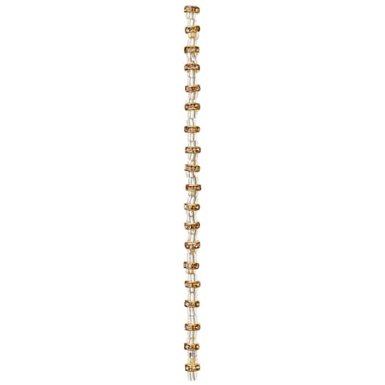 12 Pack: Amber Rhinestone Studded Rondel Beads, 6mm by Bead Landing™
